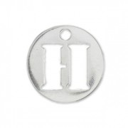 H letter Sterling silver charm 8.5mm x1|raw }}