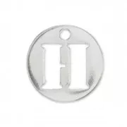 H letter Sterling silver charm 8.5mm x1