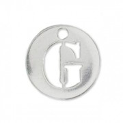 G letter Sterling silver charm 8.5mm x1