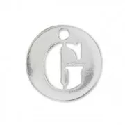 G letter Sterling silver charm 8.5mm x1