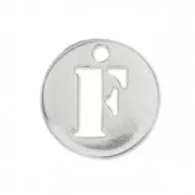 F letter Sterling silver charm 8.5mm x1