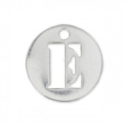 E letter Sterling silver charm 8.5mm x1