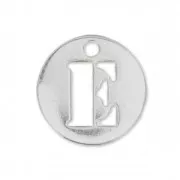 E letter Sterling silver charm 8.5mm x1
