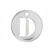 D letter Sterling silver charm 8.5mm x1