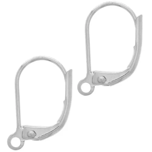 14mm Leverback earrings - Silver Tone x4