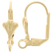 Lily flower leverback earrings with 16mm ring Gold x2