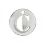 C letter Sterling silver charm 8.5mm x1