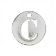 C letter Sterling silver charm 8.5mm x1