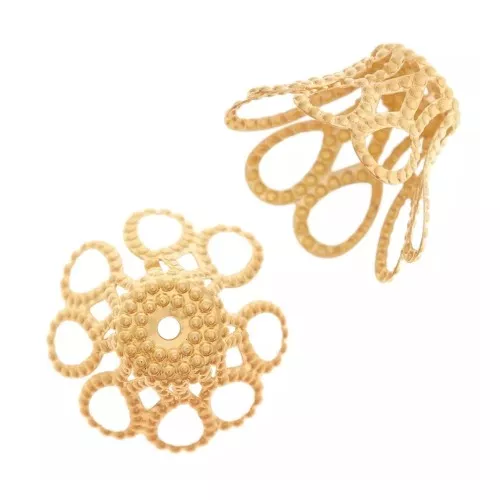 9x7mm Watermarked shells - Gold Tone x20
