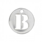 B letter Sterling silver charm 8.5mm x1