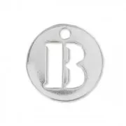 B letter Sterling silver charm 8.5mm x1