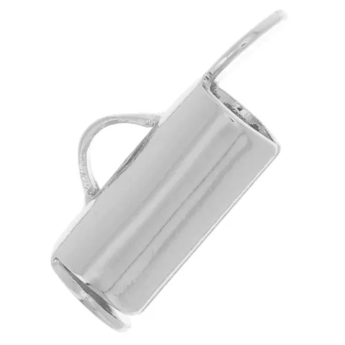 8mm Slide End Tube for bead-weaving - Silver Tone x10