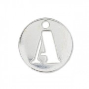 A letter Sterling silver charm 8.5mm x1|raw }}