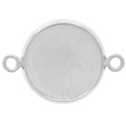 12mm Spacer crimped for cabochon flat base - Silver Tone x1|raw }}