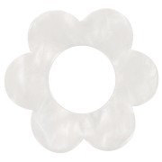 18mm acrylic flower pendant - Pearlescent white x1|raw }}