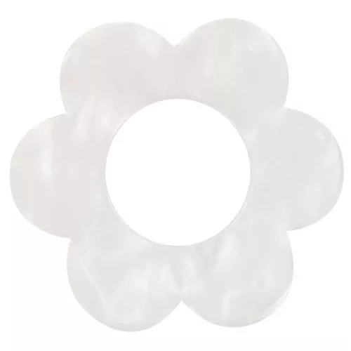 18mm acrylic flower pendant - Pearlescent white x1