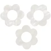 18mm acrylic flower pendant - Pearlescent white x1