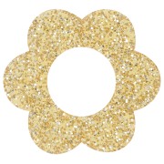 18mm acrylic flower pendant - Gold glitter x1