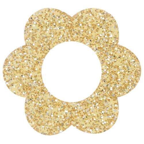 18mm acrylic flower pendant - Gold glitter x1