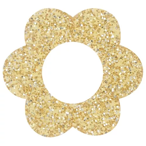 18mm acrylic flower pendant - Gold glitter x1