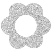 18mm Acrylic Flower Pendant - Silver Glitter x1|raw }}