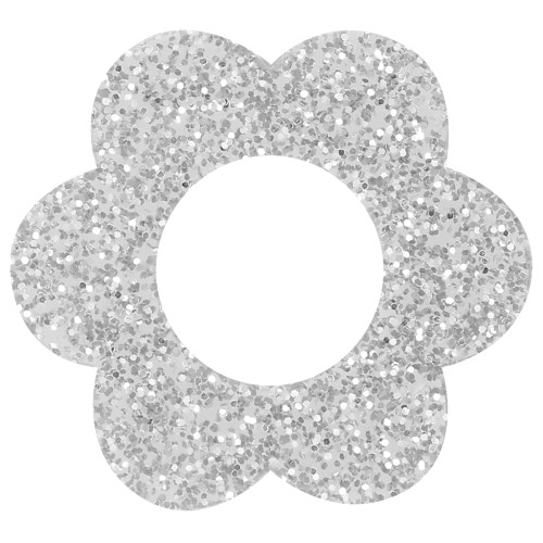 18mm Acrylic Flower Pendant - Silver Glitter x1
