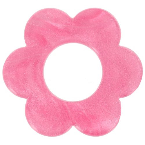 18mm acrylic flower pendant - Pearly pink x1