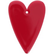 34x24mm acrylic heart pendant - Red x1