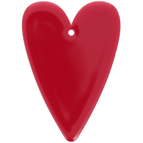 34x24mm acrylic heart pendant - Red x1