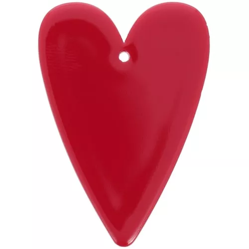 34x24mm acrylic heart pendant - Red x1