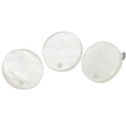 Round 15 mm acrylic earstuds - Pearlescent white x2