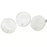 Round 15 mm acrylic earstuds - Pearlescent white x2