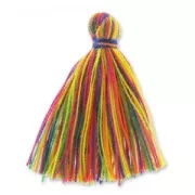 Cotton tassel  27-30 mm Multi bright colours x1