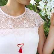 Cotton tassel 27-30 mm burgundy x1