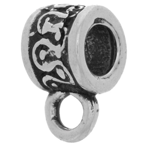 Metal tube to dangle charms 7x6mm x4