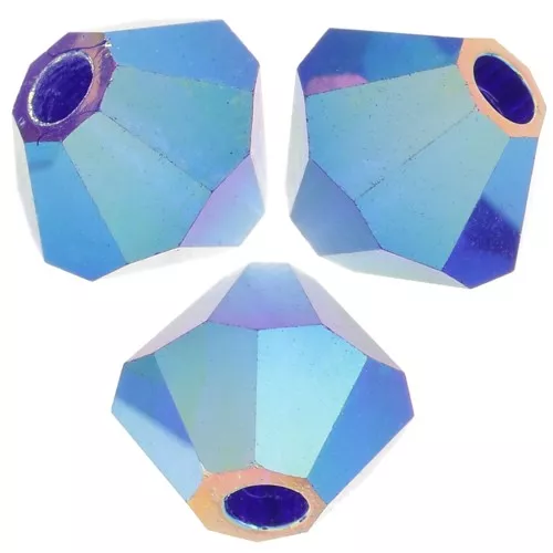 4mm Preciosa - Rondelle Bead - Cobalt Blue AB 2x x30