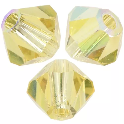 4mm Preciosa - Rondelle Bead - Acid yellow AB x30