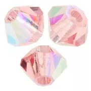3mm Preciosa Crystal Bicones - Rondelle Bead - Rose Peach AB x30