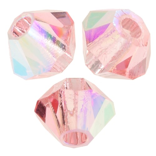 3mm Preciosa Crystal Bicones - Rondelle Bead - Rose Peach AB x30