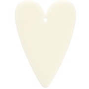 34x24mm acrylic heart pendant - Ecru x1|raw }}