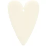 34x24mm acrylic heart pendant - Ecru x1
