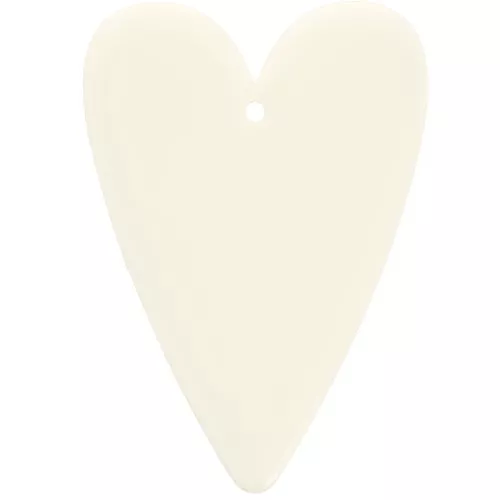 34x24mm acrylic heart pendant - Ecru x1