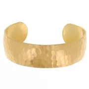 curved and hammered Bracelet in raw brass 19 x 150 mm x1