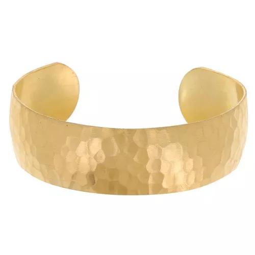 curved and hammered Bracelet in raw brass 19 x 150 mm x1