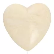 17x18mm Heart bead in opaque resin - marbled Cream x1