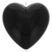 17x18mm Heart bead in opaque resin - Black x1|raw }}