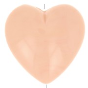 17x18mm Heart bead in opaque resin - Peach x1
