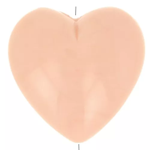 17x18mm Heart bead in opaque resin - Peach x1