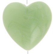 17x18mm Heart bead in opaque resin - Marbled lichen x1|raw }}