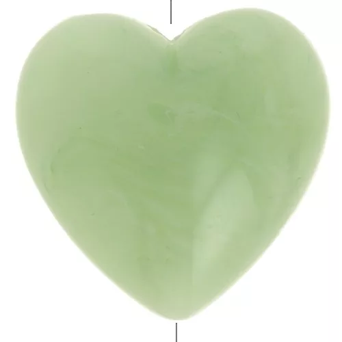 Heart bead 17x18 mm in translucent resin - Marbled lichen x1